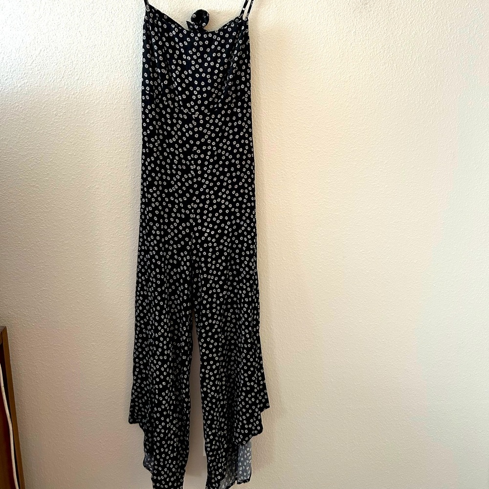 Open Back Black Daisy Jumpsuit